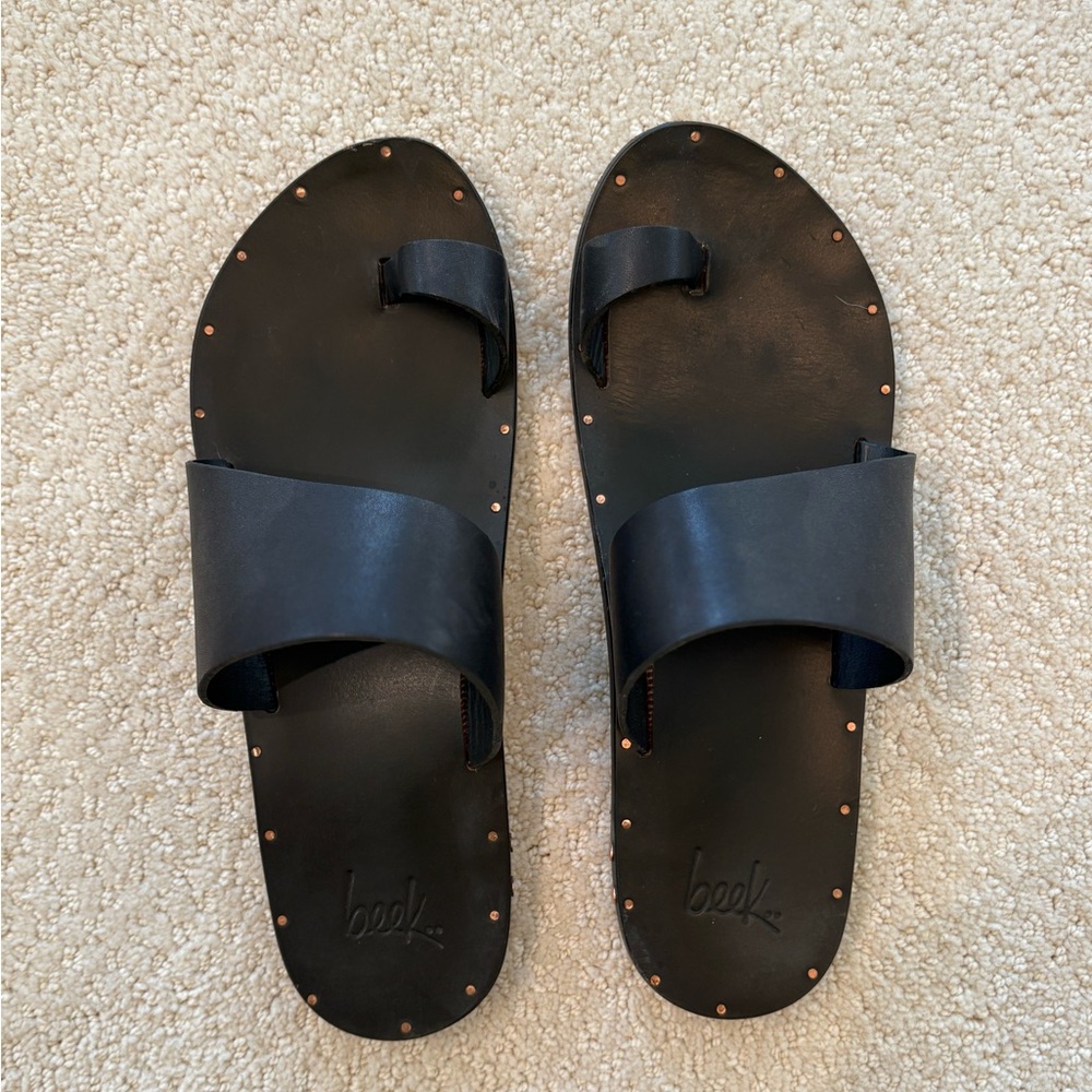 Beek by two birds black finch sandals